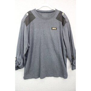 Cavi Men's Military Henley Roll Tab Sleeves Shirt-Size XL